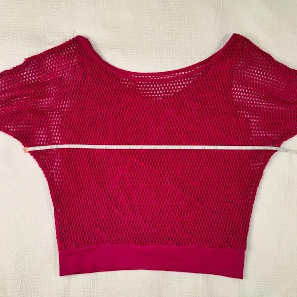 VTG 80s Off-Shoulder Top Hot Pink Women's Medium Workout Retro Y2K Barbie Party - Picture 5 of 16